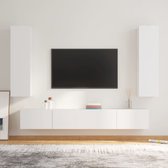 The Living Store Tv-meubelset Classic - 2x 100x30x30 cm - 2x 30.5x30x110 cm - wit
