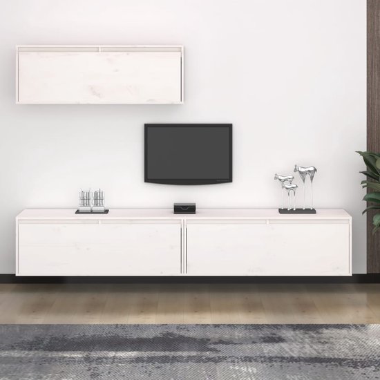 The Living Store TV-meubel - Classic - Hangkasten - 100 x 30 x 35 cm - Massief grenenhout