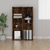 The Living Store Boekenkast Gerookt Eiken - 50 x 25 x 80 cm - Duurzaam hout - 5 vakken