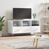 The Living Store Televisiekast X - Tv-meubel - 102x36x50 cm - Hoogglans wit