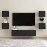 The Living Store TV-meubel Stereokast - 60 x 30 x 30 cm - Zwart - Spaanplaat