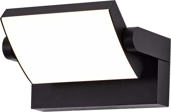 LED wandlamp Carlo, rechthoekig, up/down zwart