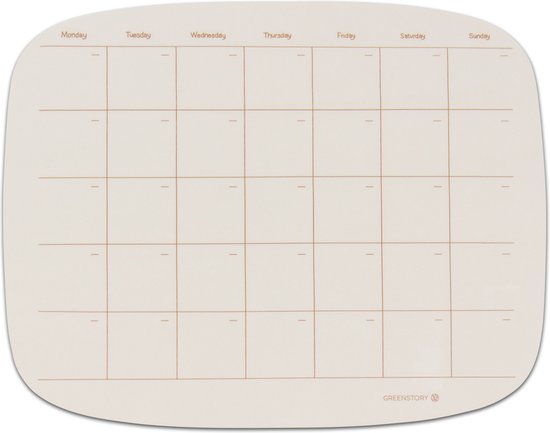 GreenStory - Tableau blanc collant - Planificateur mensuel de sous-main -  Biologique