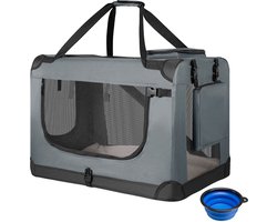 Vouwbare Hondentransportbox / Bench Lassie XL - Grijs - 56 x 81 x 58 cm