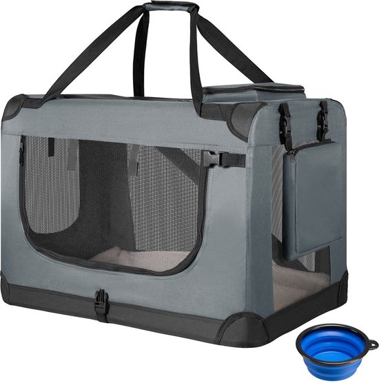 Caisse / Bench de Transport Pliable pour Chien Lassie XL - Grijs - 56 x 81  x 58 cm | bol