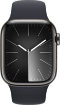 Apple Watch Series 9 - GPS + Cellular - 41 mm - Boîtier en acier inoxydable Graphite avec bracelet Sport minuit - S/M