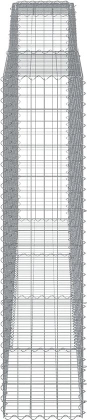 vidaXL Tuindecoratie - Schanskorf - Schanskorf gewelfd 400x50x200/220 cm gegalvaniseerd ijzer - Gabionmuur - Ijzeren Schanskorf - Tuingrens