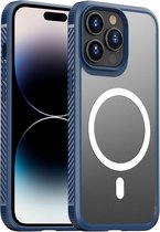 Coque iPhone 14 PLUS - Extra Grip - Transparente - Compatible Magsafe - Back Case Cover - Bleu foncé - Provium