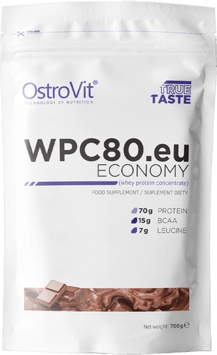 Protein Poeder - OstroVit WPC80.eu ECONOMY 700 g - 700 g - Aardbei
