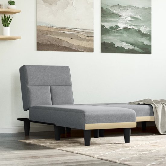 The Living Store Verstelbare Chaise Longue - Lichtgrijs - 55x140x70cm - Multifunctioneel - Ademend en duurzaam - Stevig frame - Elegante uitstraling