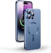 DrPhone LuxuryShield – Siliconen Telefoonhoes – All-Round Bescherming – Geschikt Voor Magnetische Ring – Geschikt Voor iPhone 15 Pro Max - Blauw