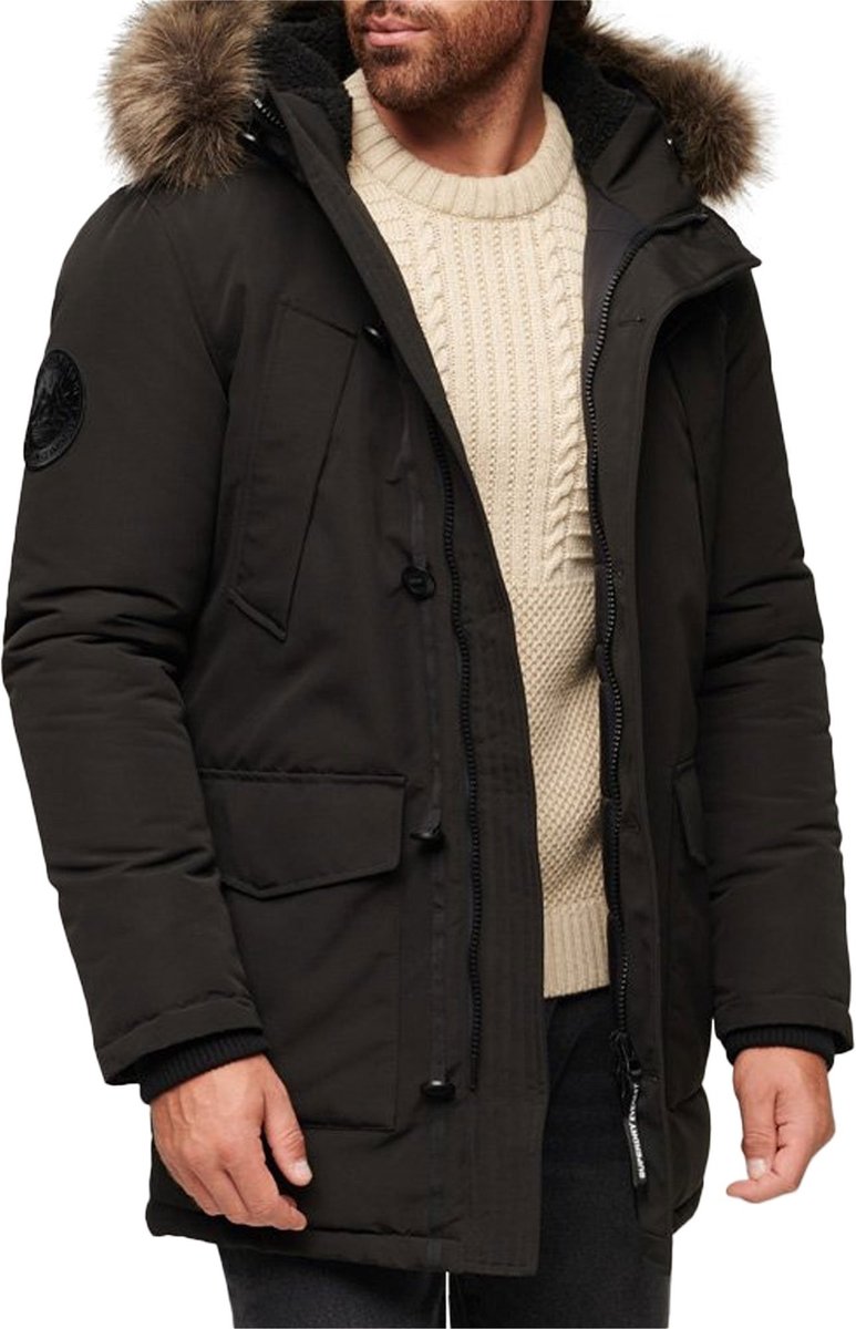 Superdry Everest Parka Winterjas Heren Zwart