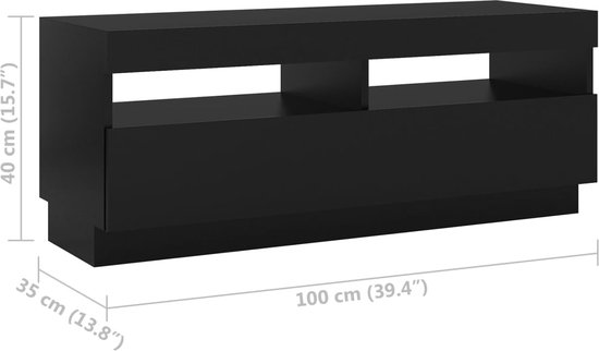 vidaXL - Tv-meubel - met - LED-verlichting - 300x35x40 - cm - zwart