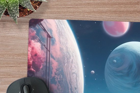 Muismat 80x60 cm - Bureaumat gaming astronaut - Computer en gameroom accessoires - Muis en bureau mat onderlegger - Game room decoratie spullen - Bureaulegger desktop xl - Mousepad xxl - Muismatten office desk anti slip - Setup accessories