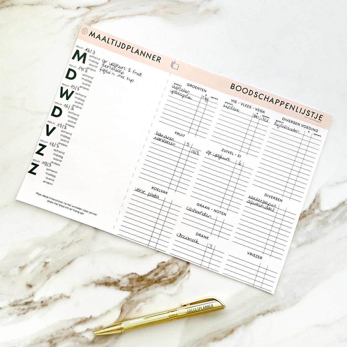 Maaltijdplanner - Brenda Kookt! Handige planner om gezonder te eten