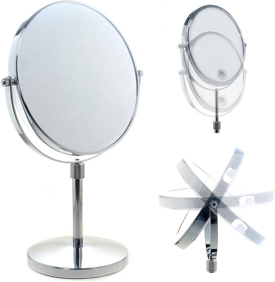 Miroir Mural Pivotant Salle De Bain - Grossissement 3x - Bras Extensible 30 Cm - Rotation 360° - Installation Avec Vis Ou Adhésif