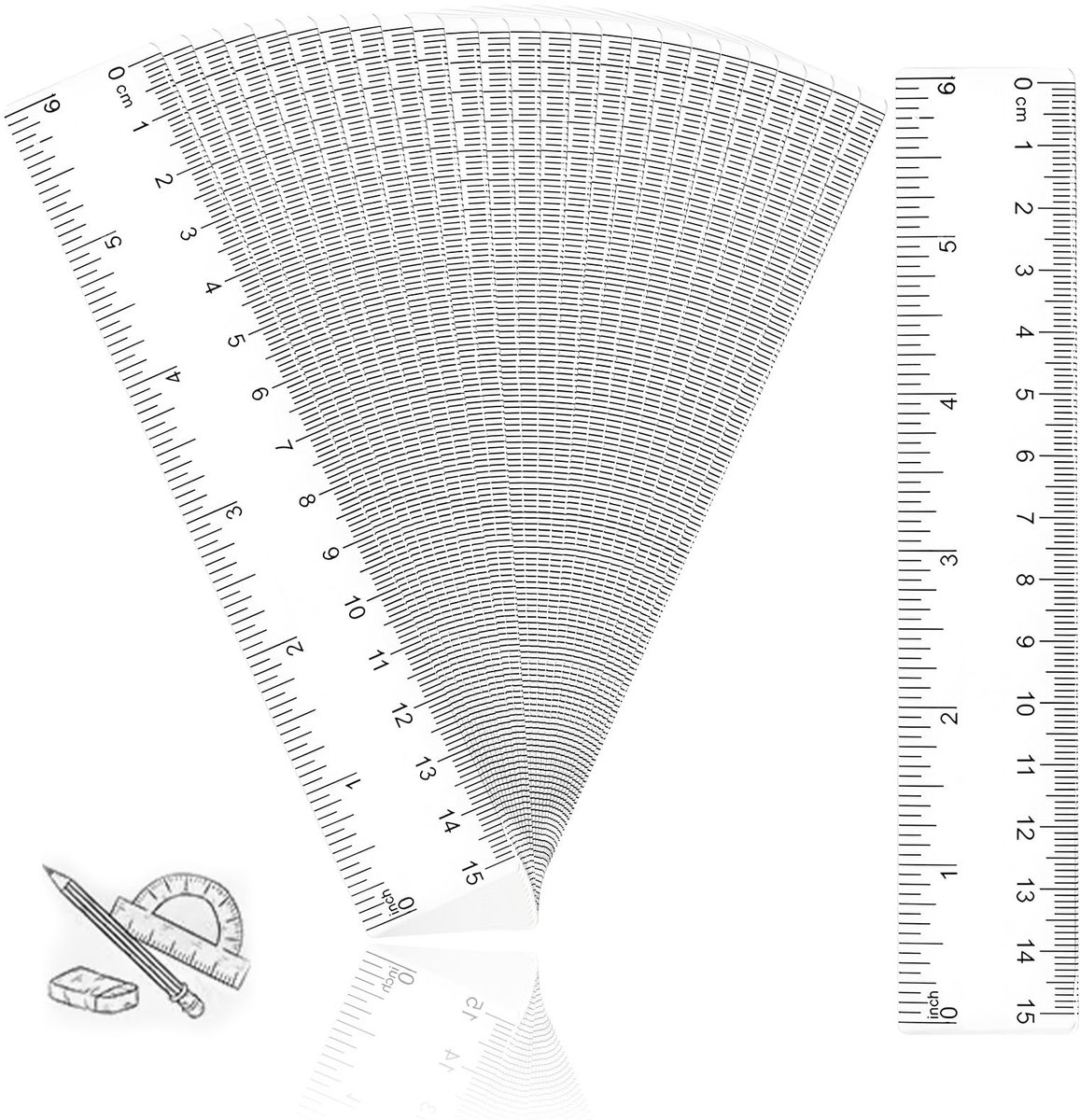 Dailygoods- Liniaal 15 cm - Set van 24 - Transparante Kunststof