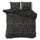 Dekbed-Discounter - Fresh and Co Dekbedovertrek 140 x 200/220 cm - Korte instopstrook - Wasbaar op 40 graden - Inclusief 1 kussensloop - Zwart