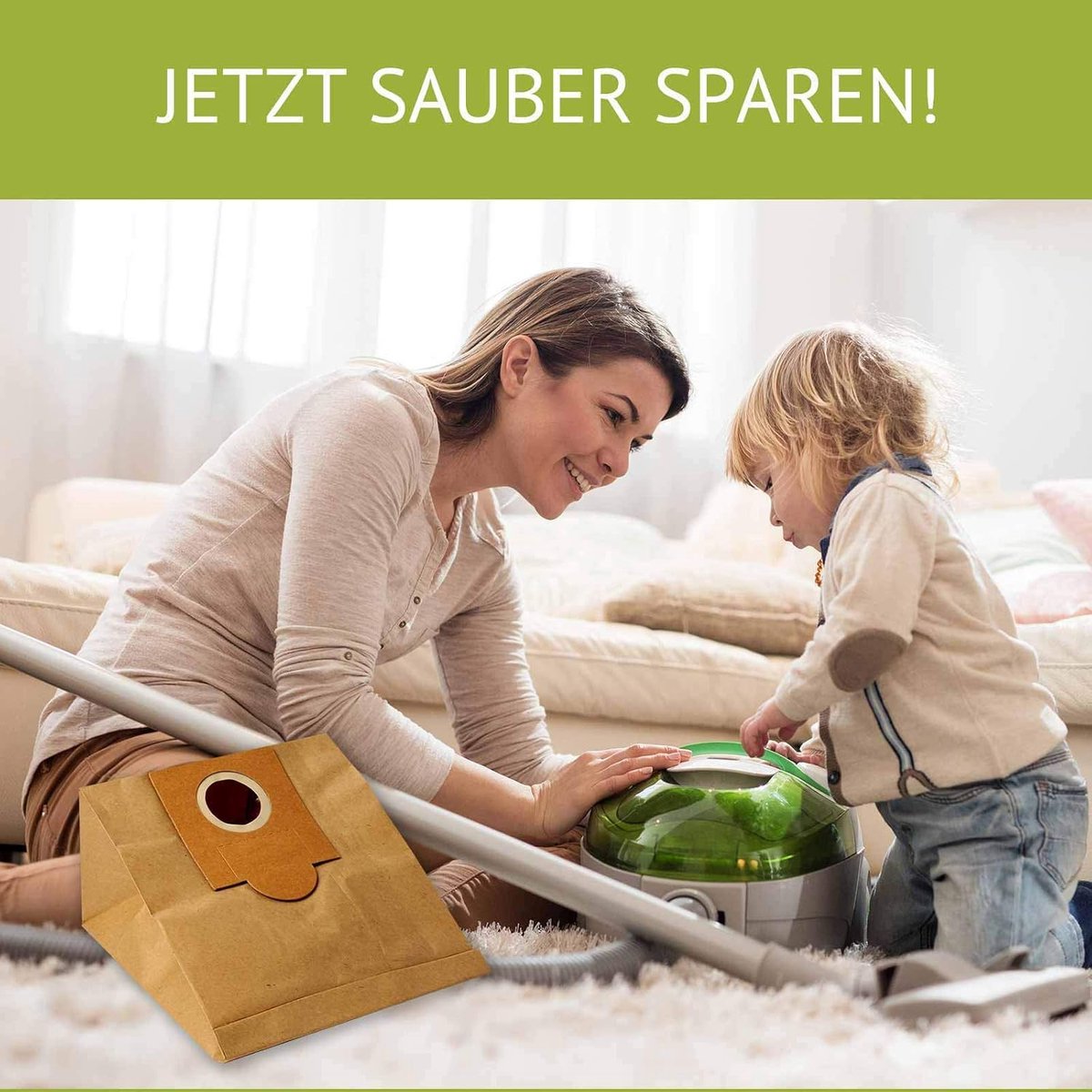 Stofzuigerzakken - Filterzakken Cilinder - Stofzuigen Huis - Optimale Pasvorm - 20 Liter - Papier