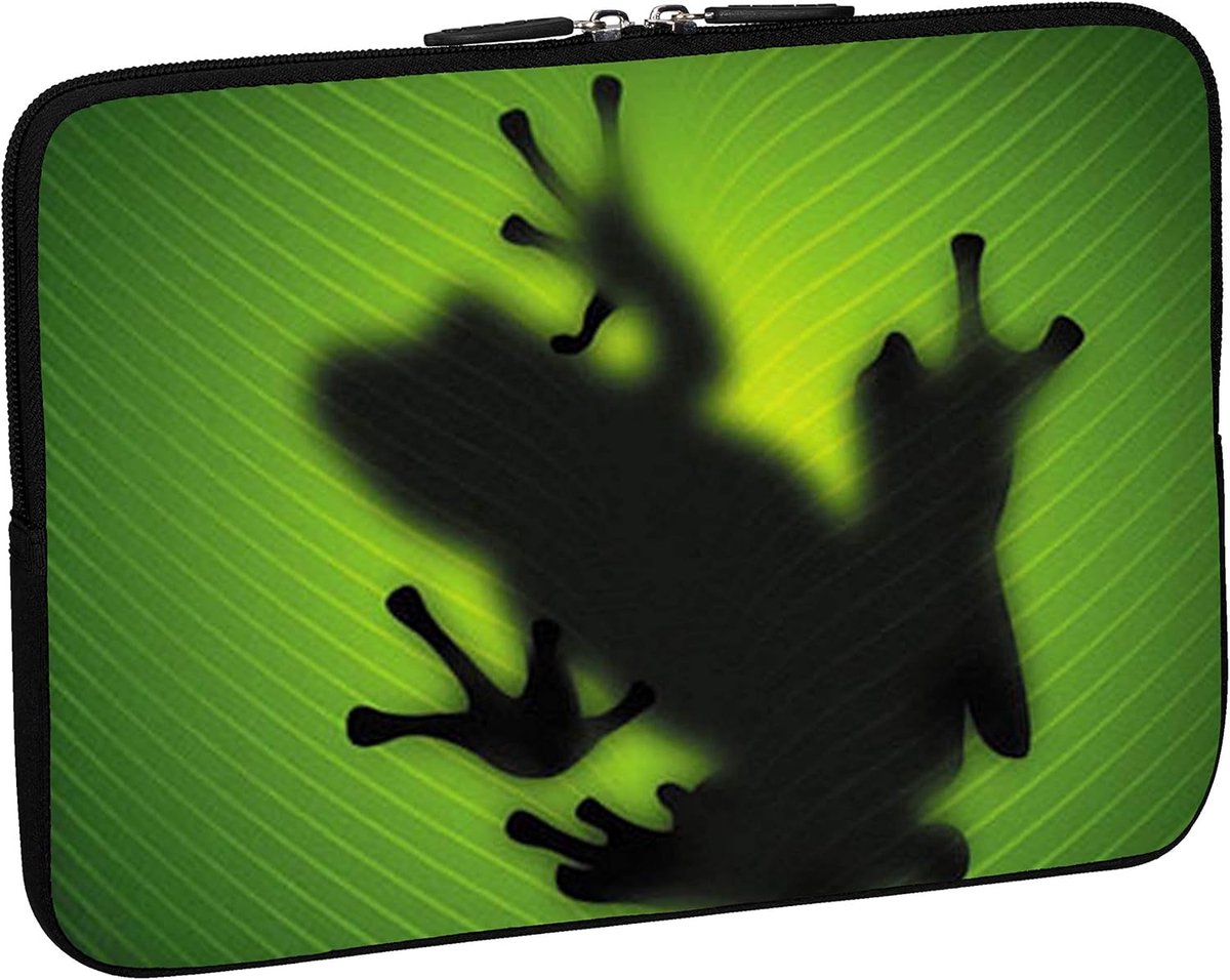 Originap Design beschermhoes notebook tas tot 15,6 inch (39,6 cm), Green Frog