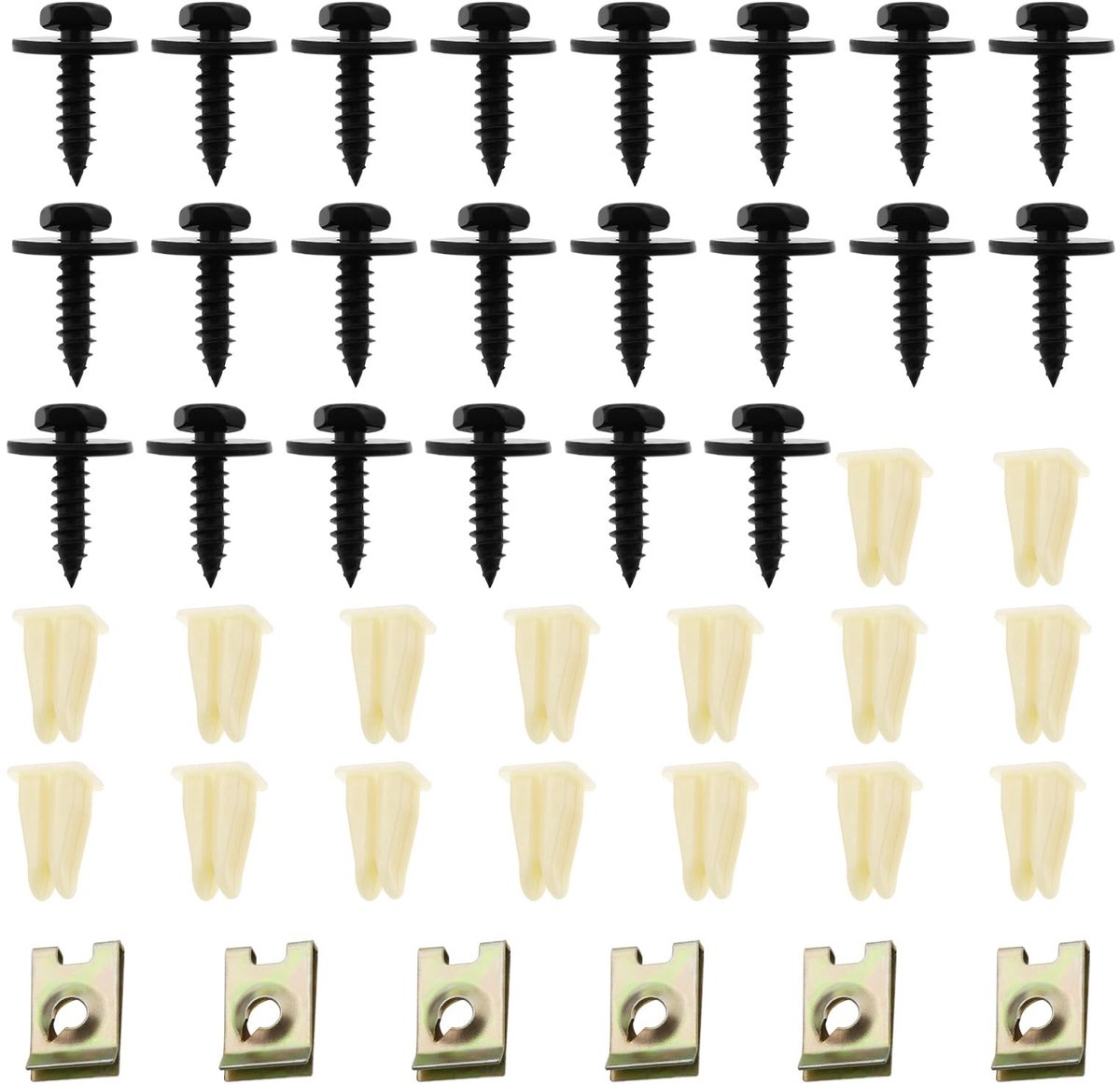 Dailygoods - Auto Reparatie Clip Kit - Zelftappende Schroeven - Duurzaam en Betrouwbaar - Metalen Basis Clips - Compatibel met 3 Serie E36 - Perfecte