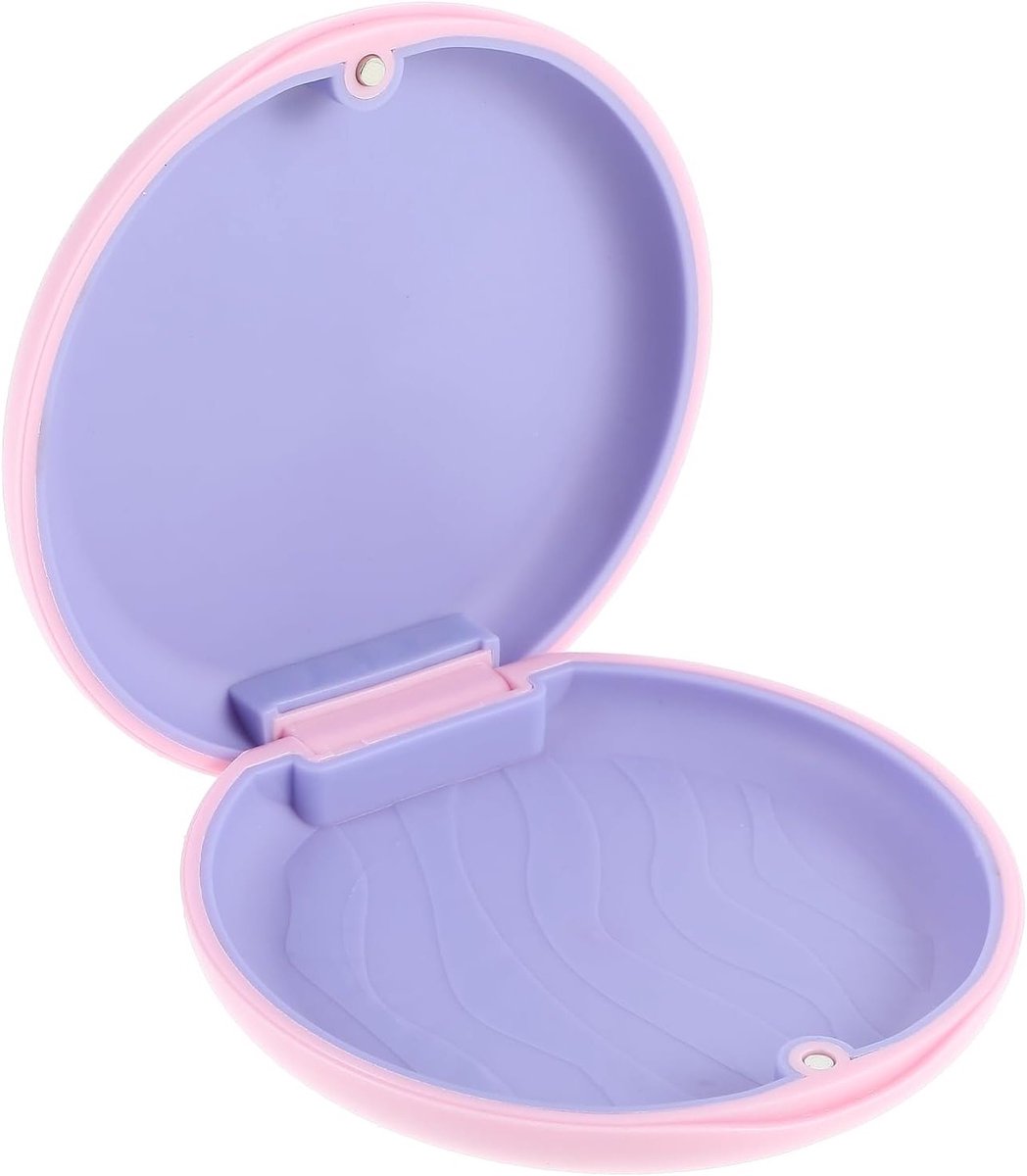 Orthodontische Retainer Case met Magnetische Sluiting - Slanke Opbergdoos voor Beugels, Nachtbeugels en Kunstgebitten (Roze)