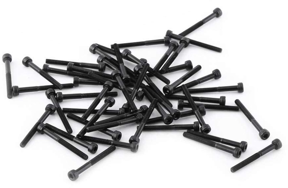 Jhubersproducts - Inbusboutschroevenset - M3 Zwart - 12,9 Grade Gelegeerd Koolstofstaal - 50 Stuks - Geschikt voor Diverse Toepassingen - Perfect voor