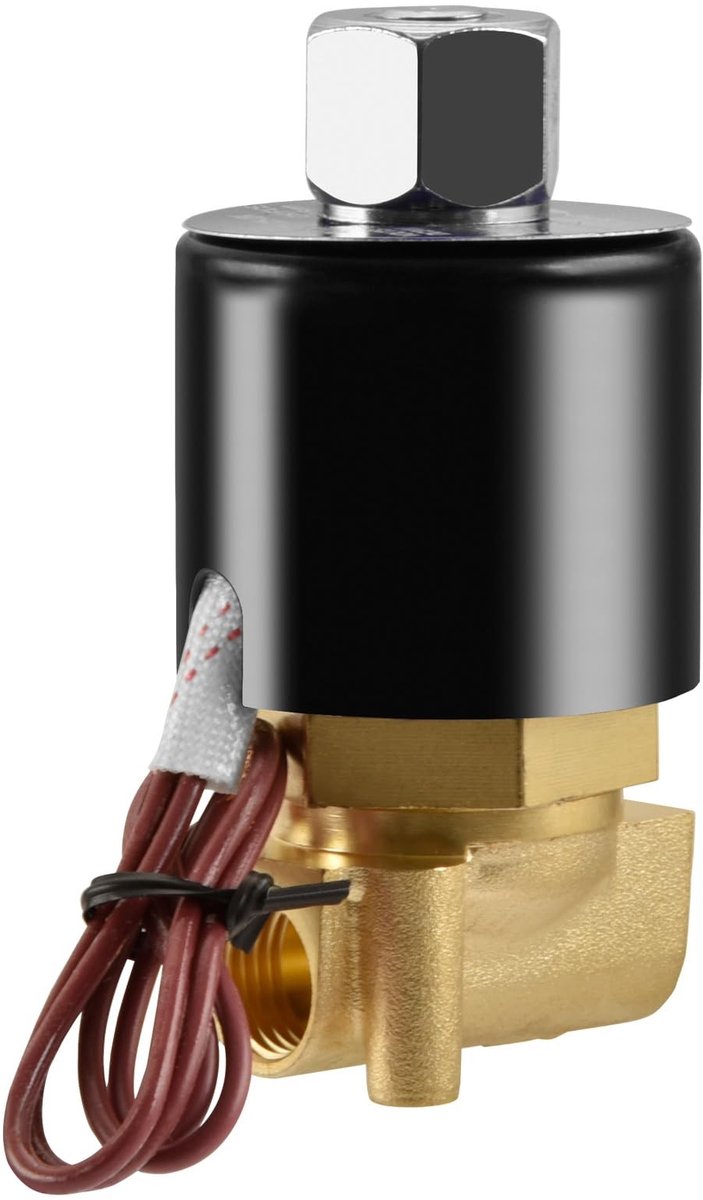 Jhubersproducts - Solenoïde Ventiel - Water Lucht Gas - Directe Actie - PT1/4" - 24V - 2-Weg Ventiel - Geschikt voor Diverse Toepassingen - Messing