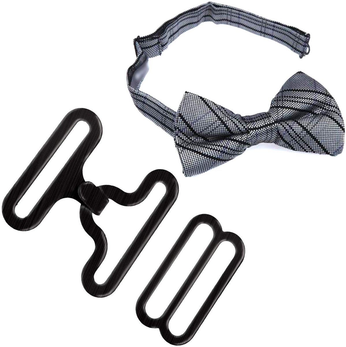 Jhubersproducts - DIY Strik Clip Hardware - Necktie Bevestiging - Ultradun en Roestvrij - Zwart - 50 Sets - Voor Diverse Banden - Inclusief Clips