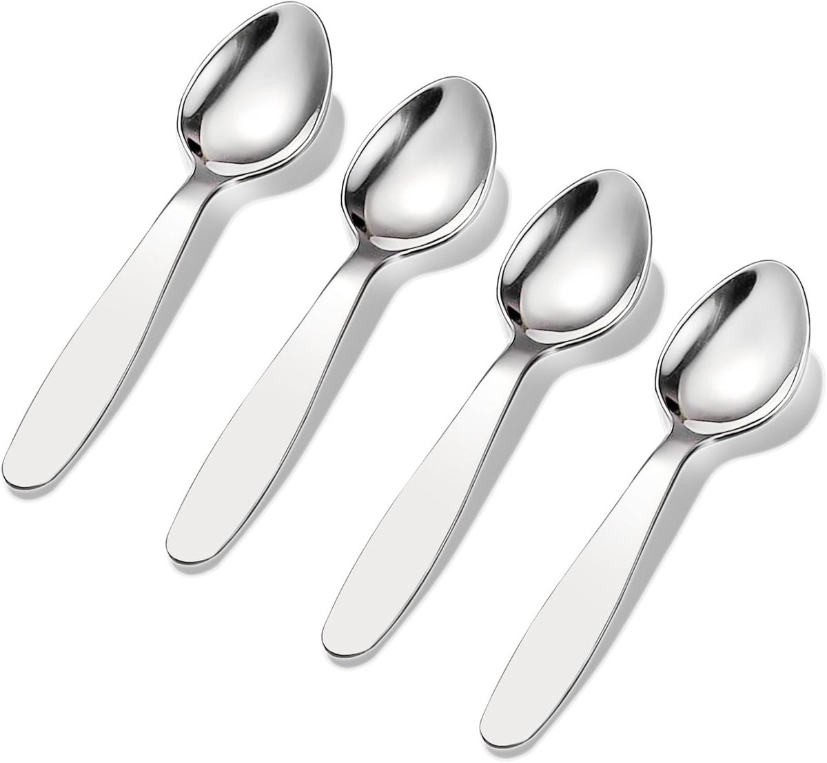 Premium 18/8 RVS Kinderbestek Set met 4 Lepels van 15 cm - Duurzaam, Veilig en Ergonomisch