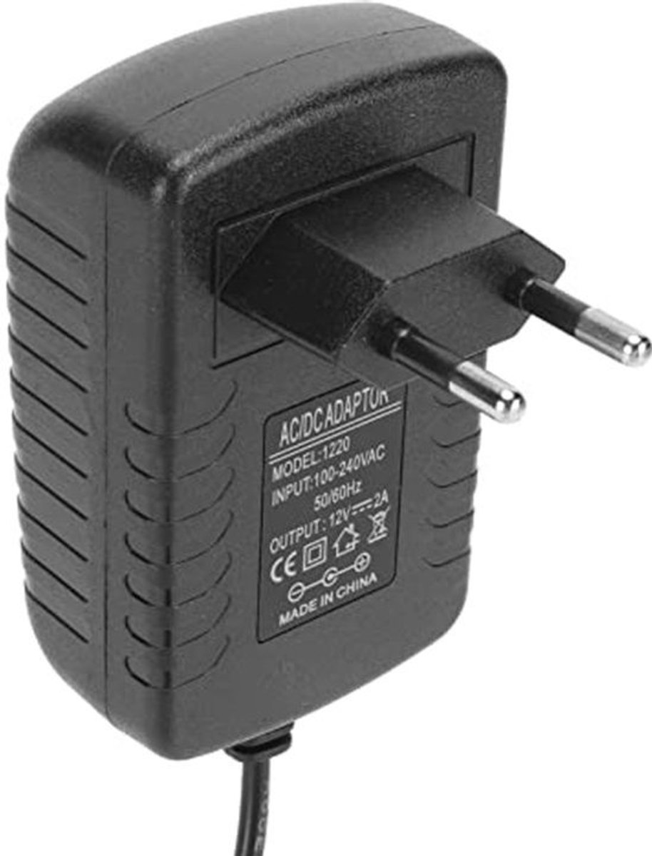 Oplaadadapter 12V 2A - Externe Voedingsadapter met EU Plug en 2,4m Kabel