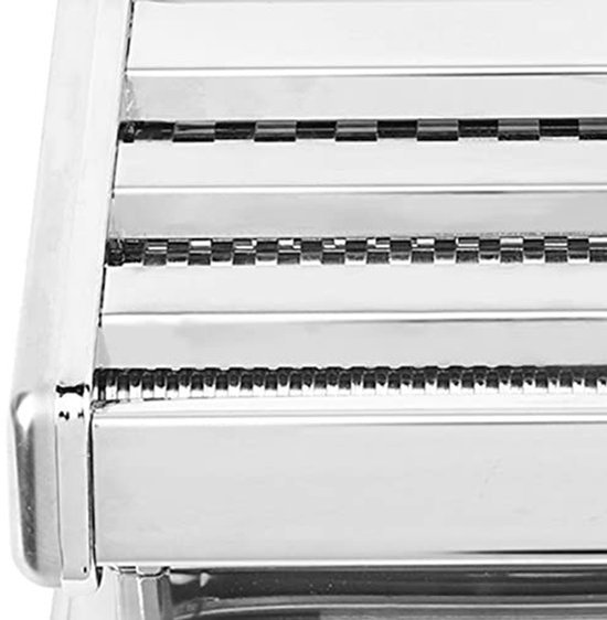 Manuele Pastamachine van roestvrij staal met 6 instelbare standen voor spaghetti, fettuccine en lasagne - Pastamachine 2mm/4.5mm/8mm — afbeelding 3