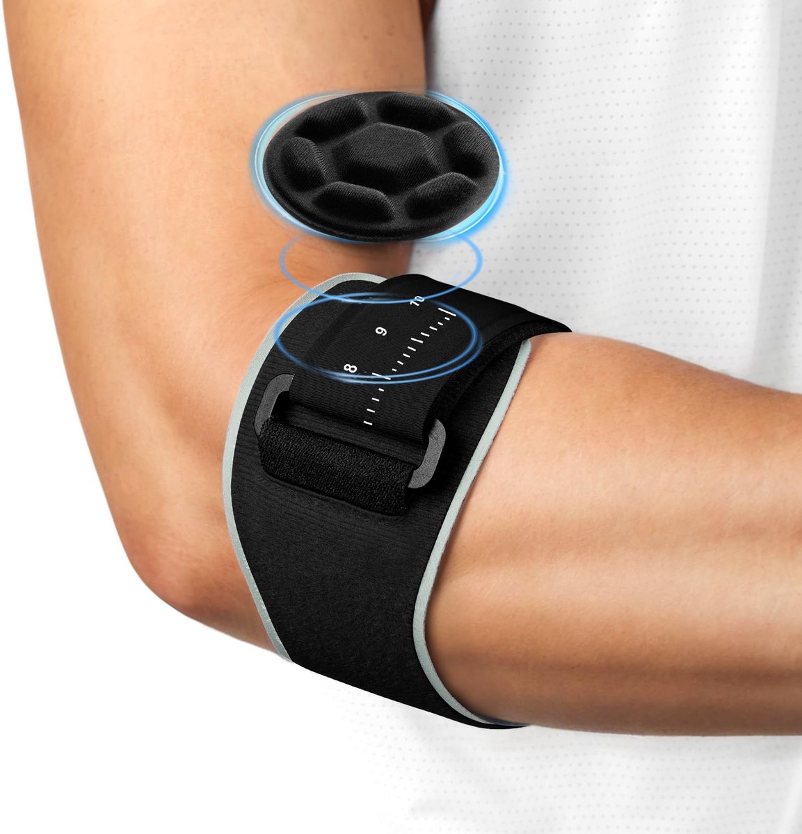 Ryoudavell - Tenniselleboogbrace voor mannen en vrouwen - Tenniselleboogsteunband met verwijderbaar compressiepad - Verstelbare elleboogbrace voor mannen en vrouwen - golfelleboogtendinitis voor mannen en vrouwen - sport