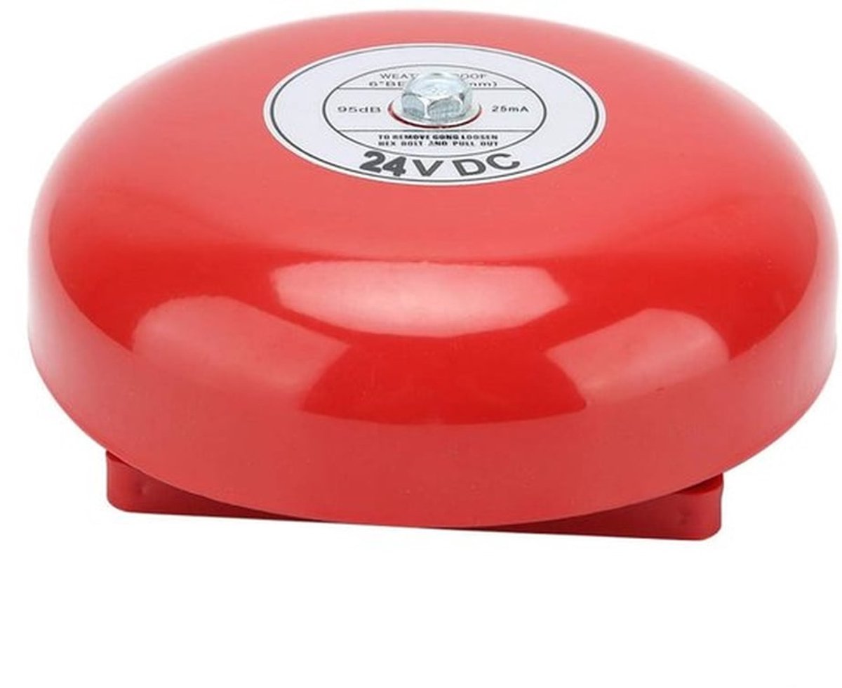 Interne Slagbel 24V - Glanzende Rode Flexibele Alarmklok - Pure Koperen Spoel