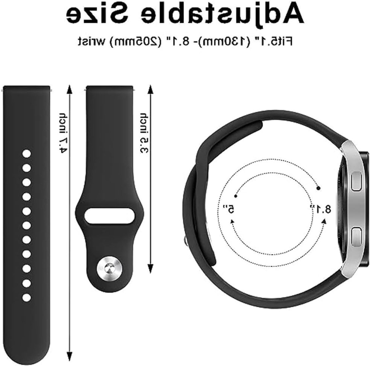 Siliconen Vervangband voor Sporthorloges 20mm - Geschikt voor Garmin D2 Air, Vivomove Trend en Forerunner 55/165 - Comfortabel en Duurzaam