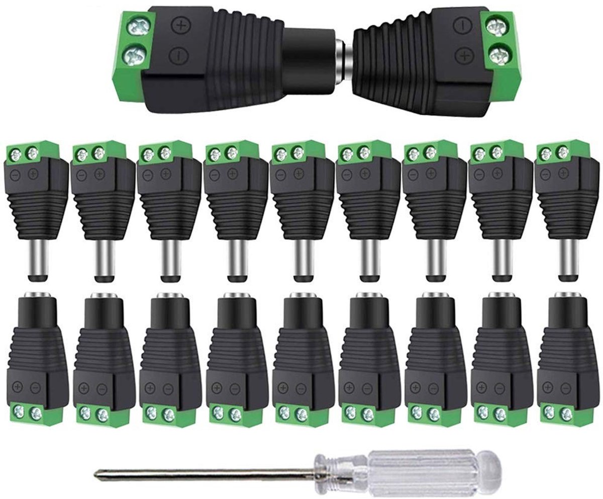 Zeynomax - 25 paar DC mannelijke aansluitingsset - DC-voeding - Groen - Adapter aansluiting - Geschikt voor camera ledband