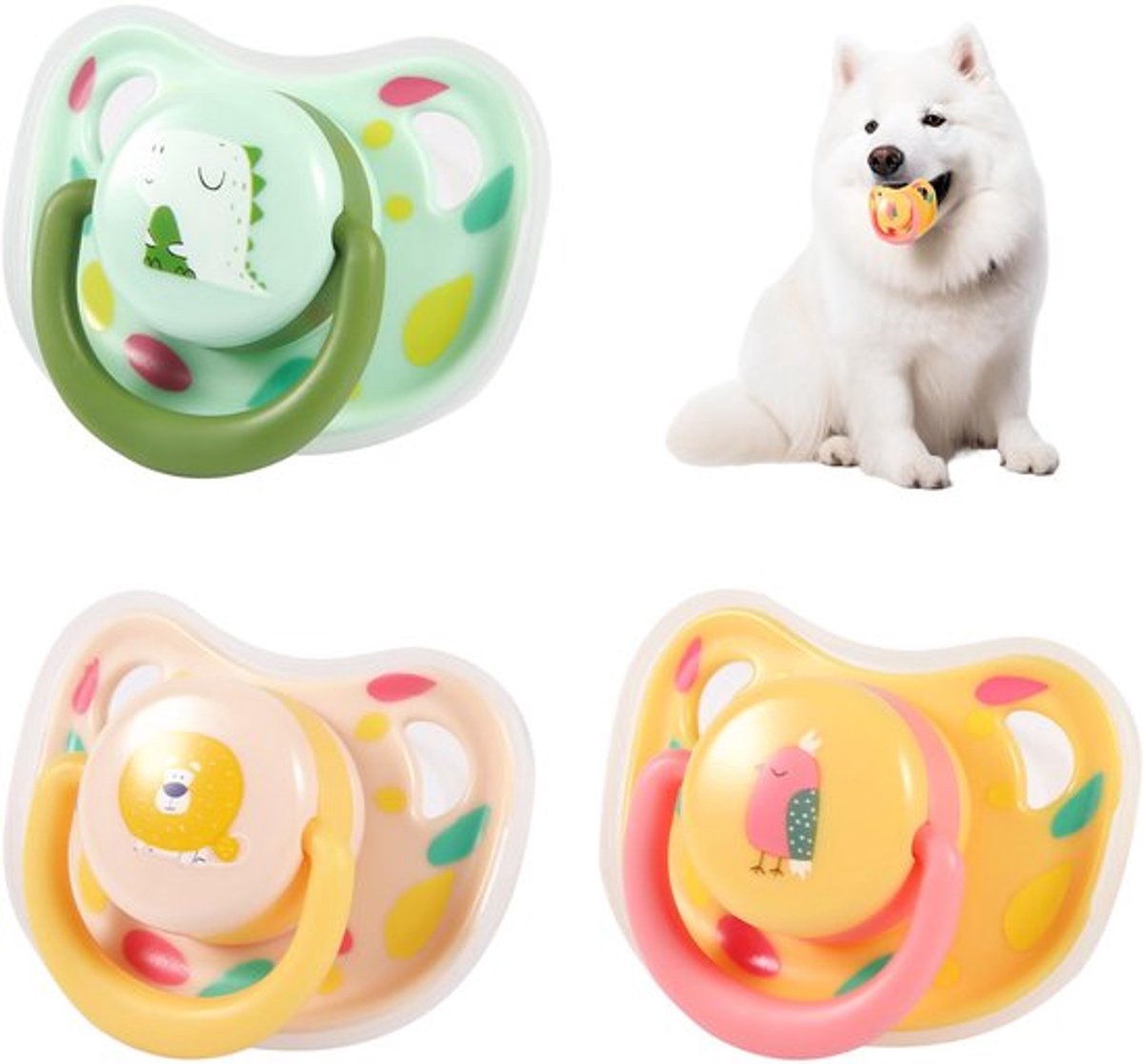 3Pcs Kalmerende Bijtspeelgoed voor Kleine Honden en Kittens - Silicone (3 Kleuren)