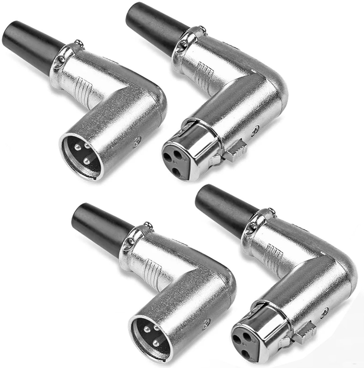 Smoakez - Professionele Microfoon Connectoren - 3-Pin XLR Verbindingen - 90 Graden - Hoge kwaliteit - Geluidsapparatuur - Geschikt voor studio gebr...