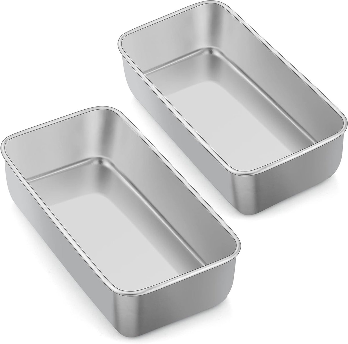 RVS Brood Bakvorm Set van 2, Rectangular Mould voor Toast, Brood en Cake, Duurzaam en Geschikt voor Oven