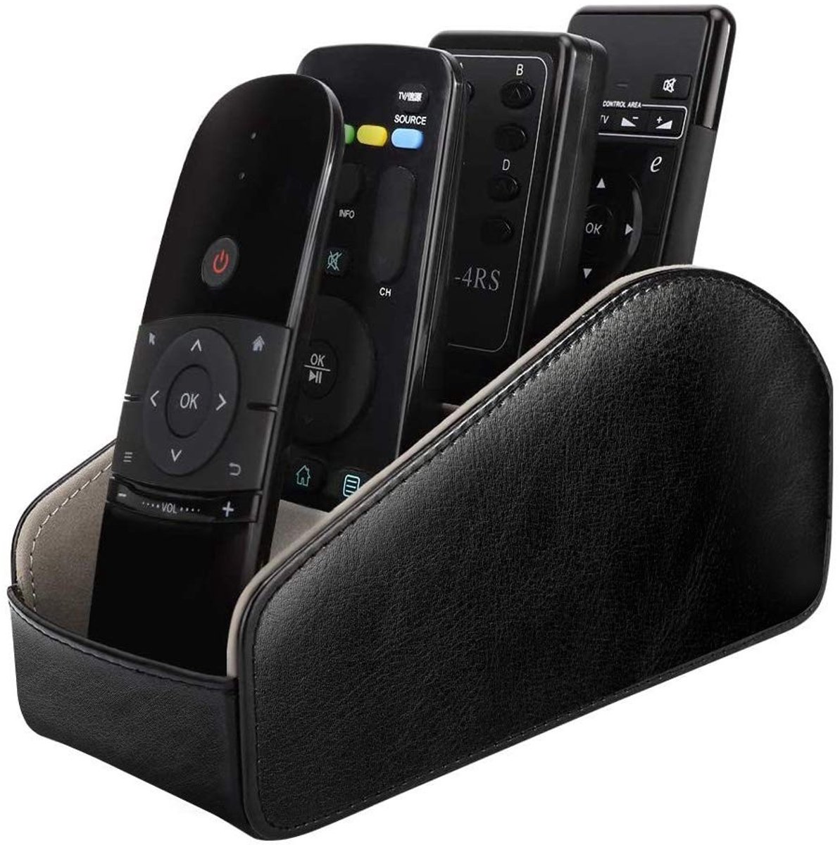Dailygoods - Remote Control Holder - Organizer - 5 Compartimenten - Zwart - Media Accessory - Desk Supplies Organiser - Geschikt voor Thuis en Kantoor