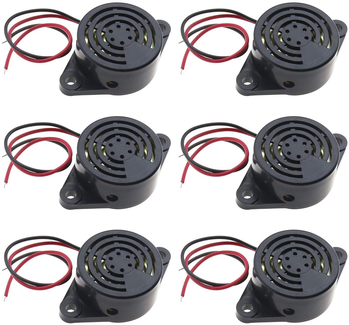 Dailygoods - Actieve Elektronische Zoemer - Piezo Alarm 95dB - Zwart - Geluidssignaal - 6x Set - Geschikt voor 3D Printer en Computer