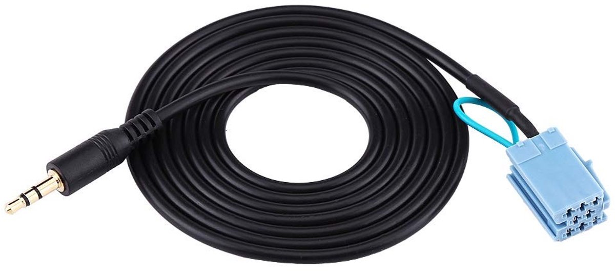 Dailygoods - Auto Kabel - 3.5mm Plug - Ideaal voor Audiokwaliteit - Zwart - Plug en Play - Geschikt voor Benz Smart 450