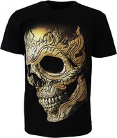 Pierced Skull Rock T-Shirt 3D Glow in The Dark Zwart