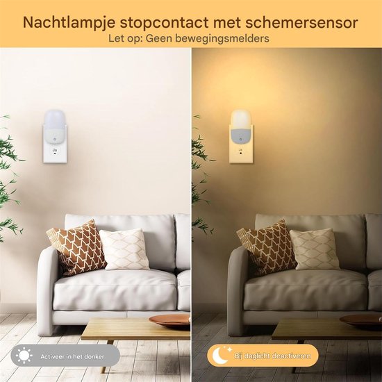carmdering - Stekkerlamp -LED nachtlampje stopcontact met schemersensor - automatisch aan/uit, 3000K warm wit, energiezuinig, dimbaar, compact ontwerp - gang, slaapkamer, kinderkamer verlichting van Carmdering — afbeelding 2