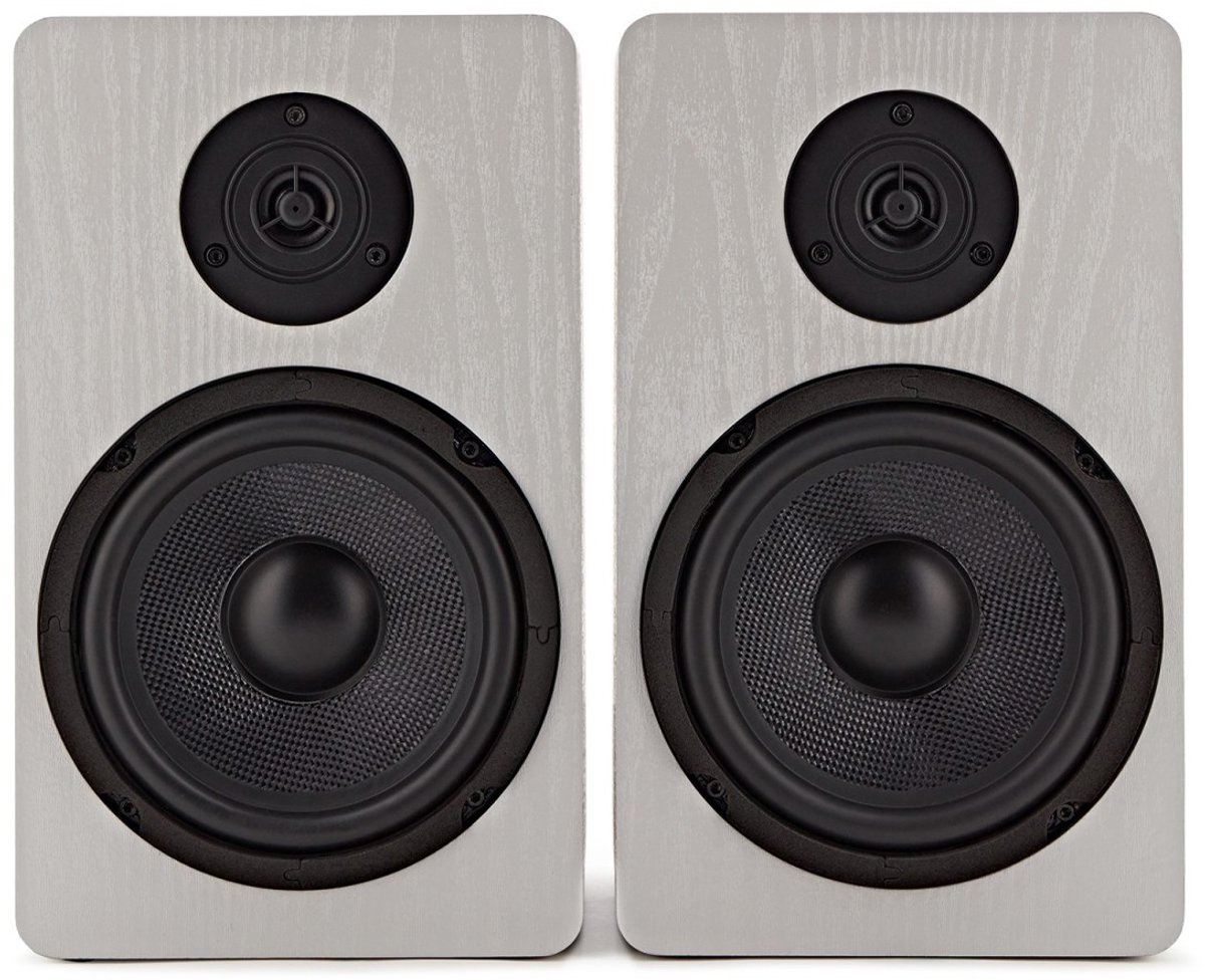 AVCOM Contemporary Platenspeler met versterker en luidspeakers, wit