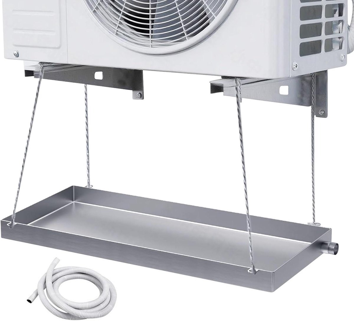 Opvangbak Wasmachine - Lekbak AC - Condens Beheer - Roestvrij Staal - 80x70cm - Zilver
