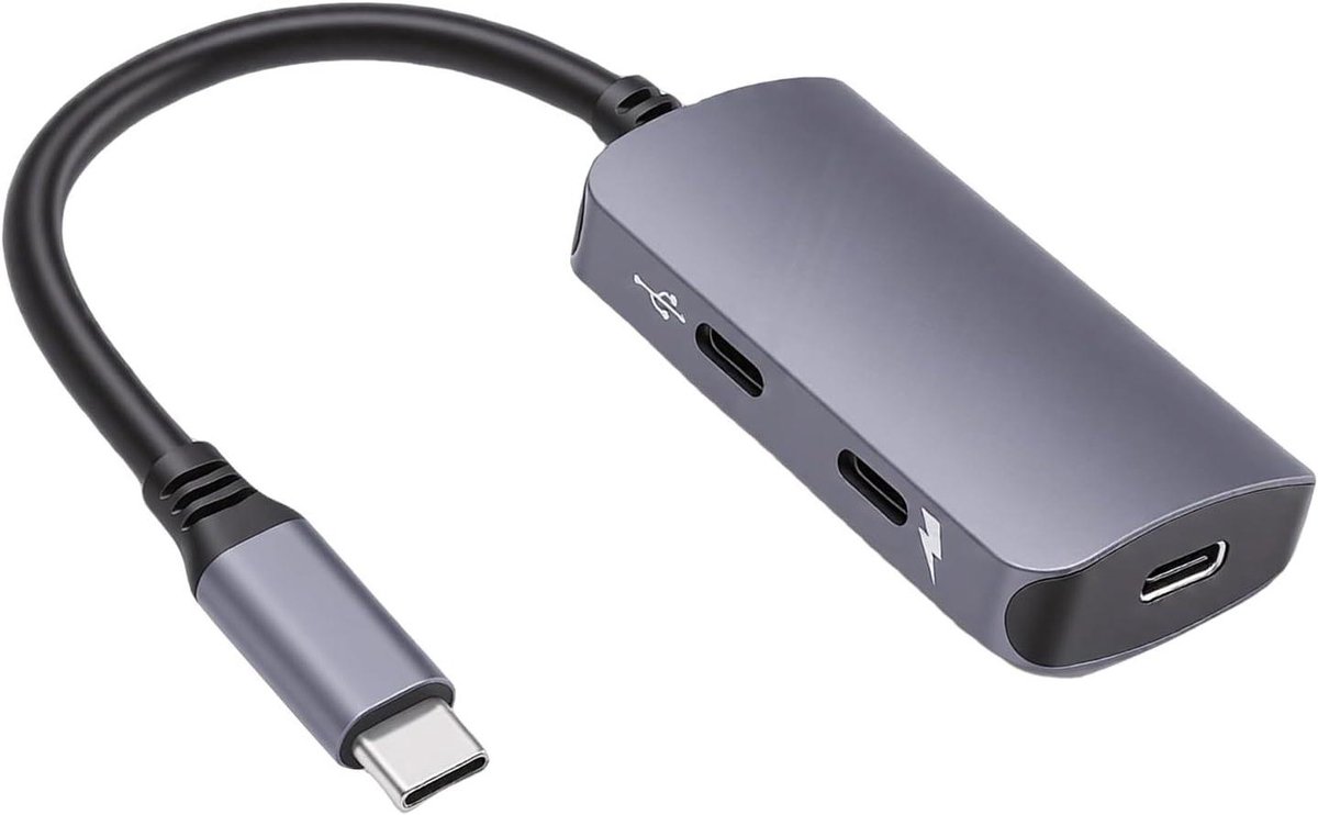 USB-C Adapter - AR Bril Converter - Immersief Kijken - PD 100W Snelladen - 4K 60Hz - Grijs
