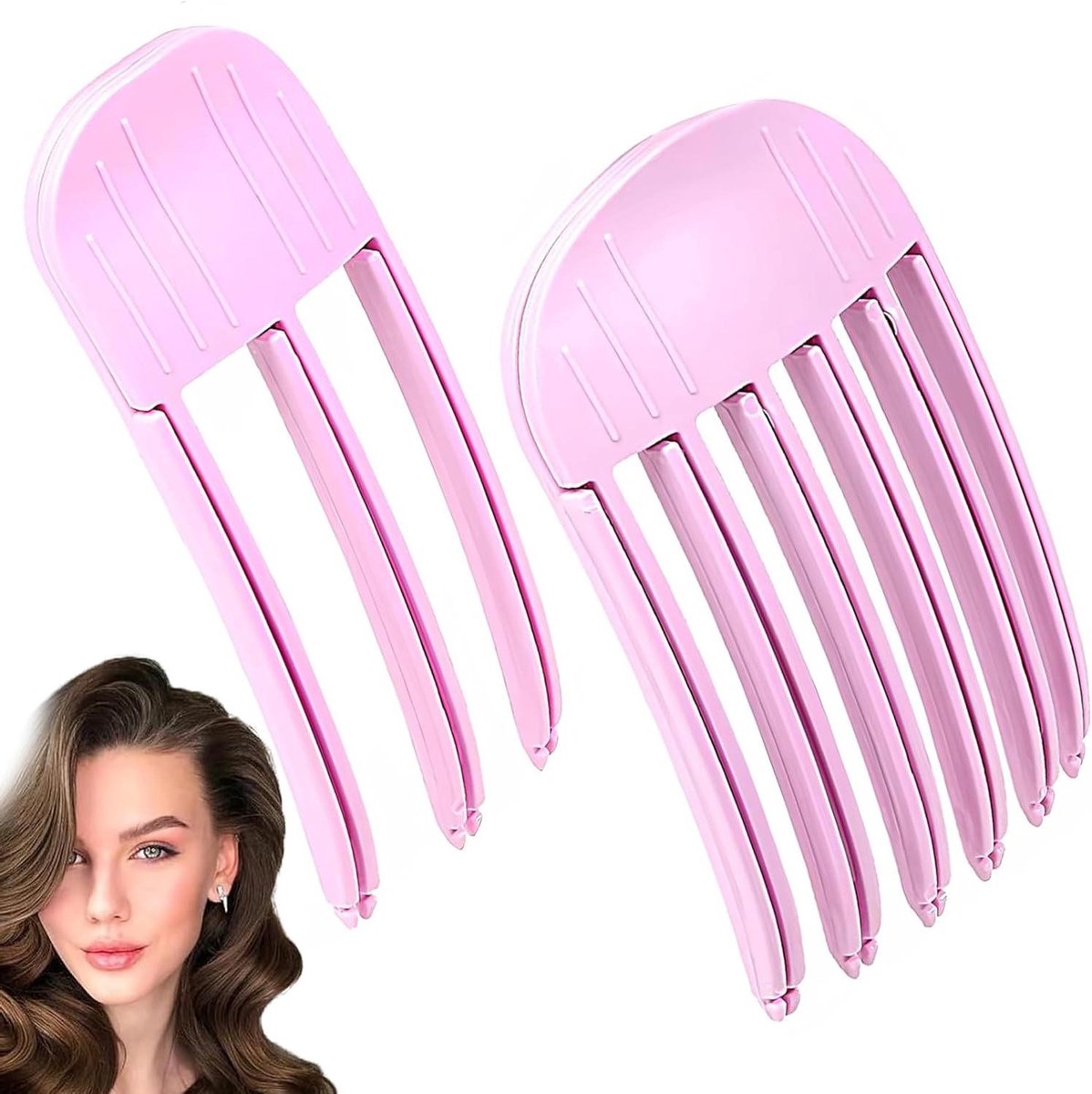Volume Haarclips - Haarstyling Kammen - Volume Creëren - Hitteloze Styling - 2 Stuks - Magenta