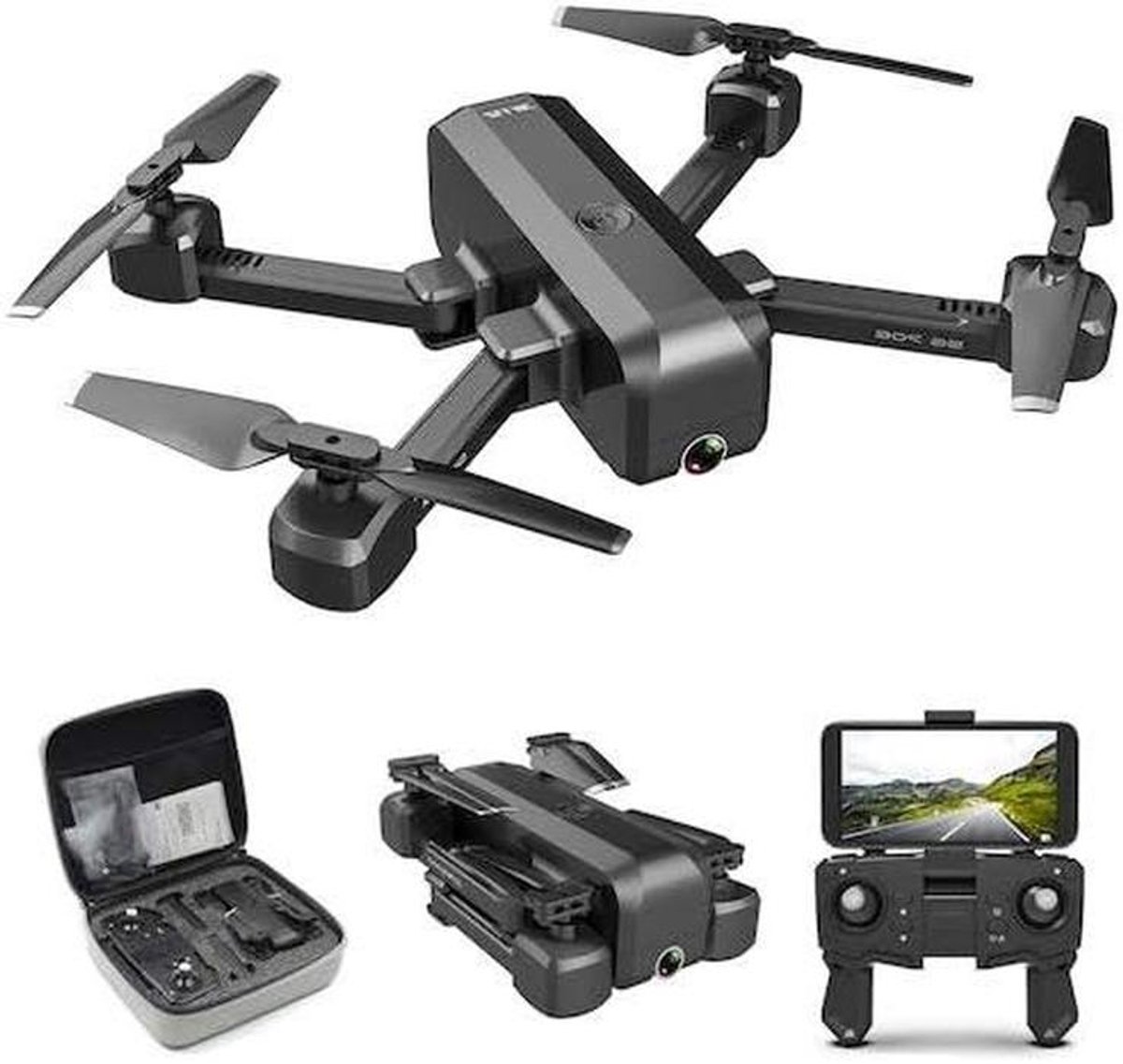 RC Quadcopter Drone - Opvouwbare Drone - Vliegervaring Vastleggen - HD Camera - Opvouwbaar - Zwart