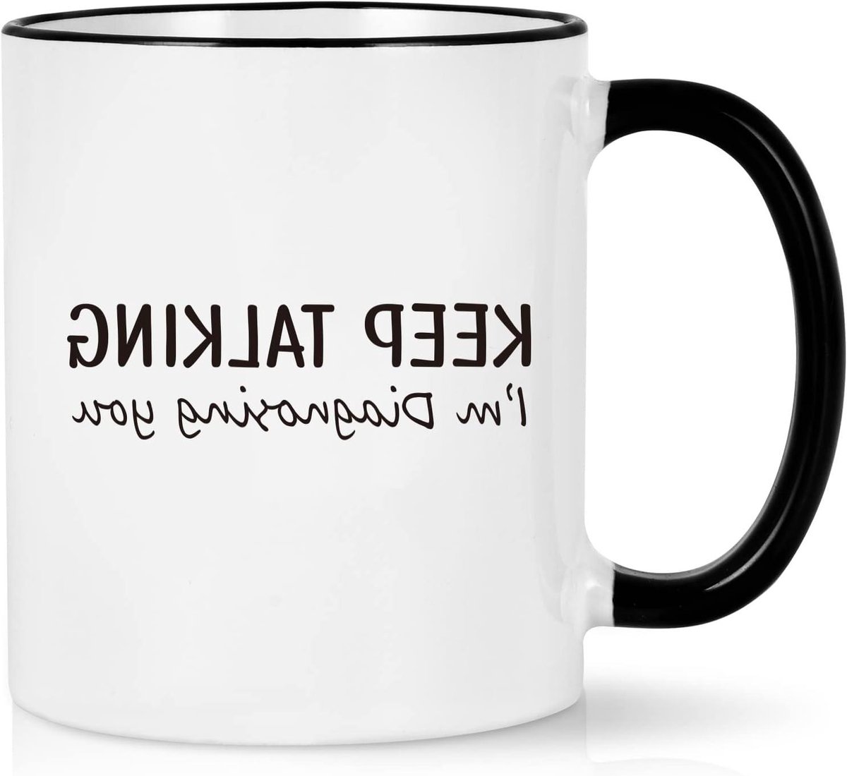 Koffiemok Humor - Grappige mok - Dagelijks gebruik - Unieke tekstprint - 312 ml - Wit